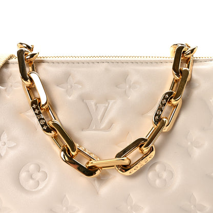 Louis Vuitton Lambskin Embossed Monogram Coussin PM Beige Cream 7 of 10