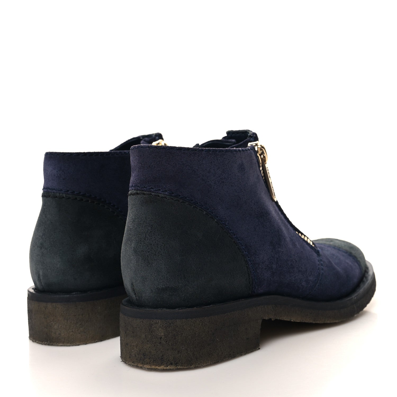 Chanel Suede CC Short Boots 38.5 Purple Gray 4 of 8