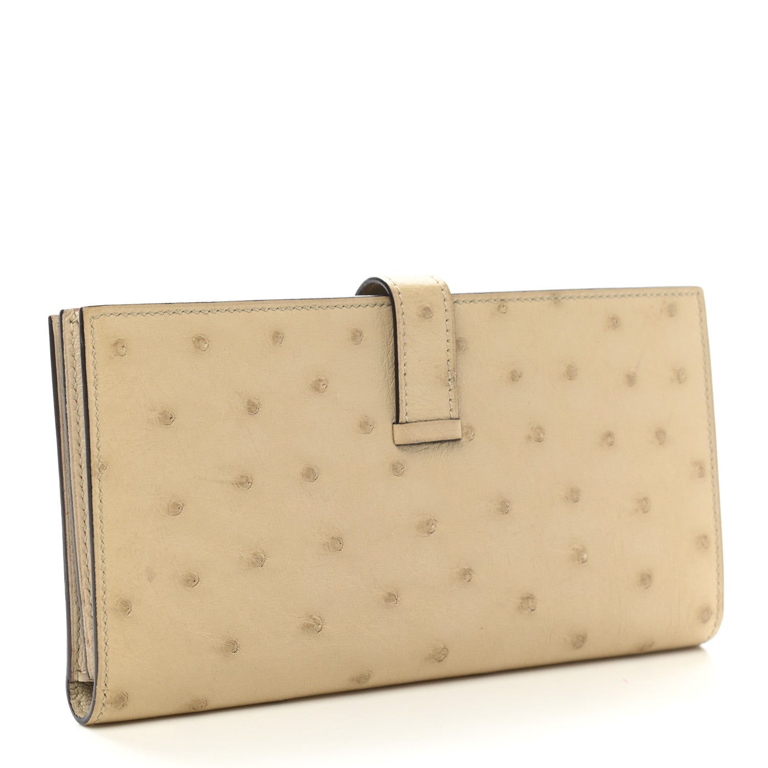 Hermes Ostrich Bearn Gusset Wallet Parchemin 3 of 10