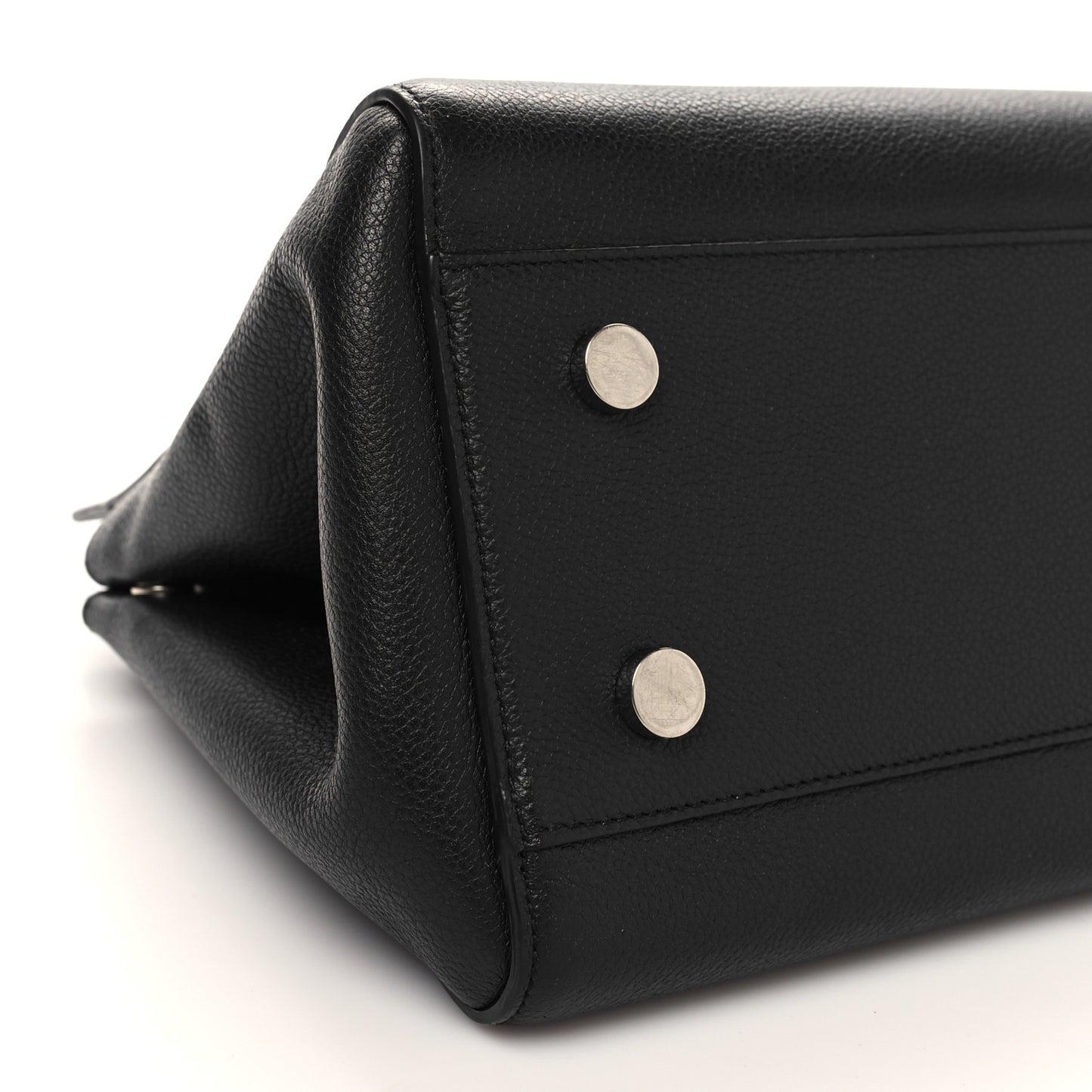 Grained Calfskin Small Cabas Rive Gauche Black