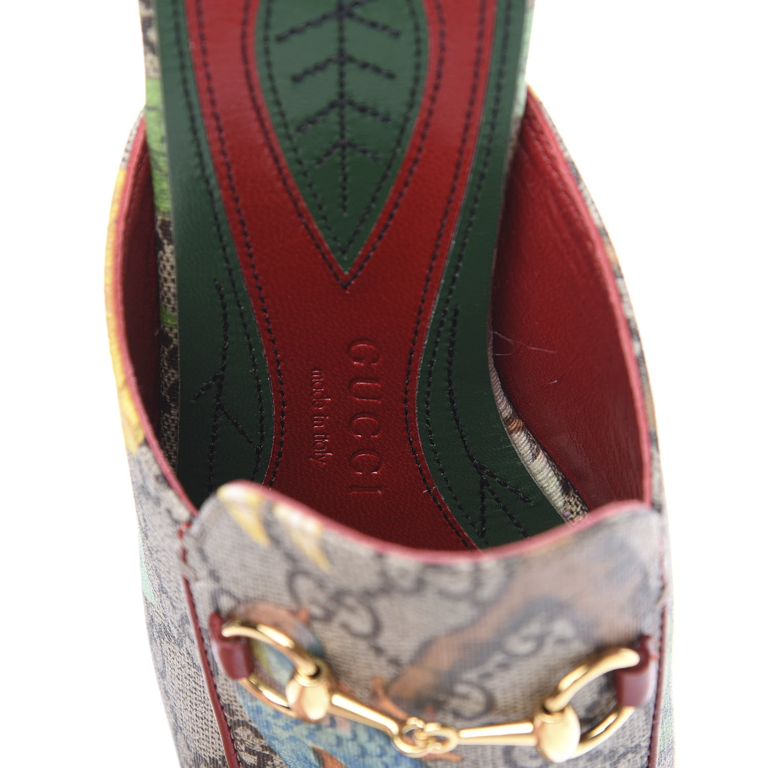Gucci GG Supreme Monogram Tian Womens Princetown Slippers 36.5 Beige Ebony Multicolor 6 of 9
