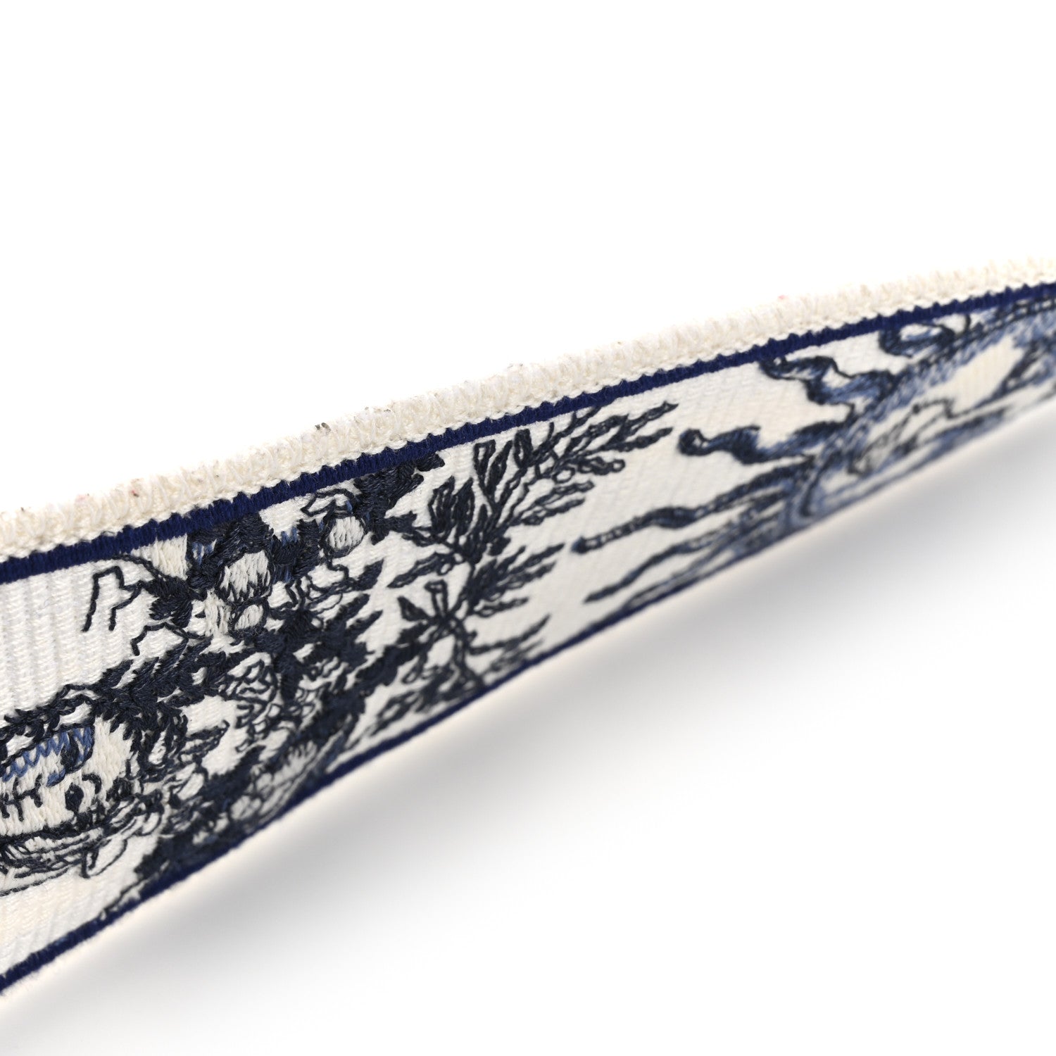 Christian Dior Canvas Embroidered Toile de Jouy Soleil Shoulder Strap Black White Blue 7 of 8