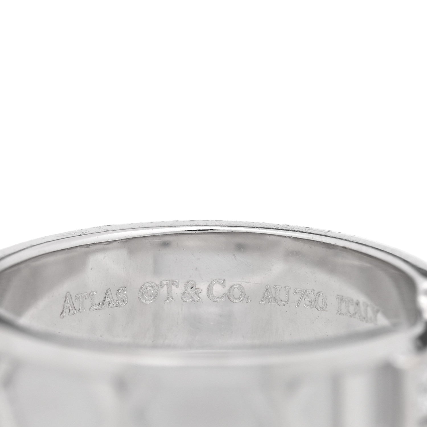 Tiffany 18k White Gold Diamond Atlas Ring 53/6.5 4 of 4