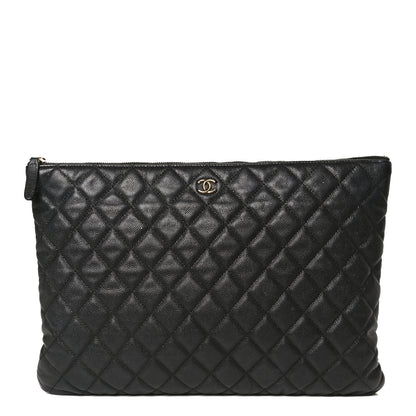 Chanel Caviar Quilted Large Cosmetic Case Black 1 of 14