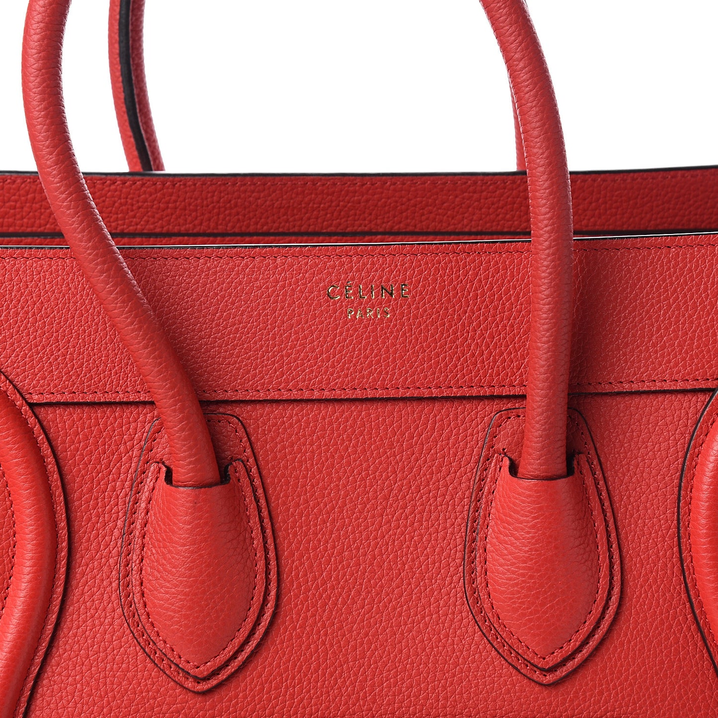 Drummed Calfskin Micro Luggage Red