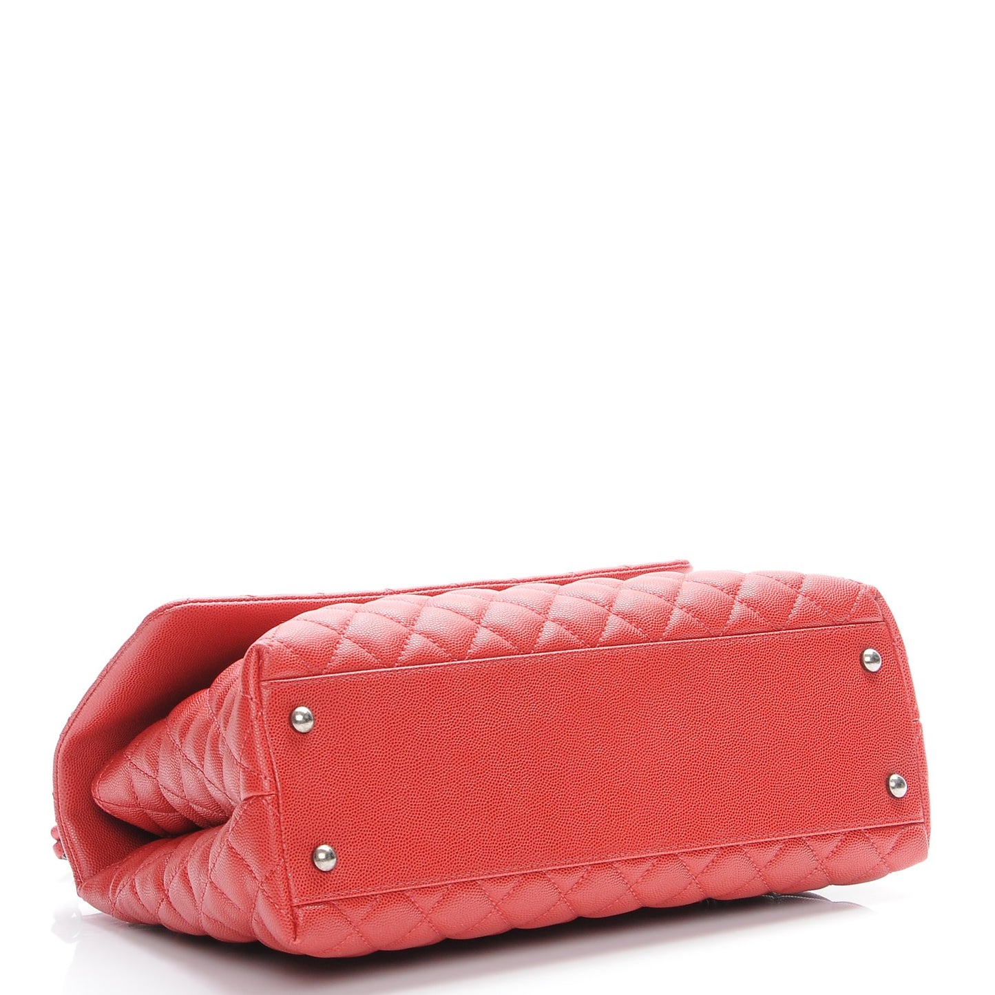 Caviar Quilted Medium Coco Handle Flap Dark Red