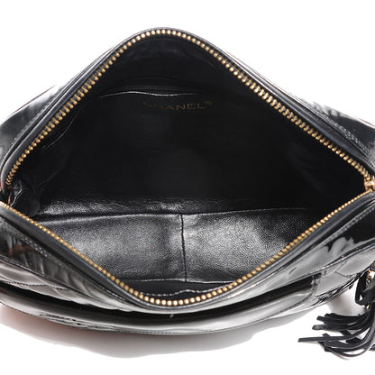 Chanel Patent Quilted Tassel Camera Case Black 8 of 8