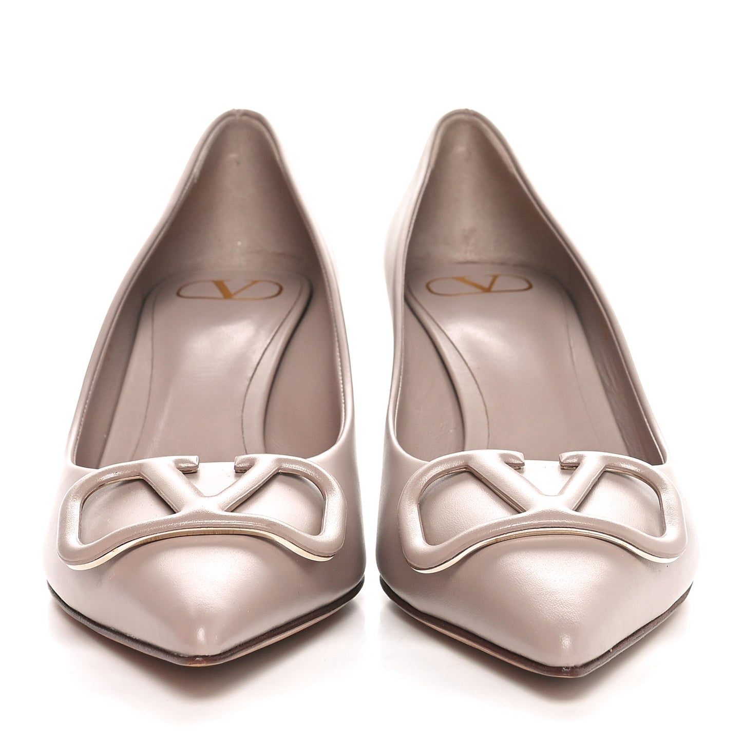 Calfskin Vlogo Signature 80mm Pumps 38 Poudre