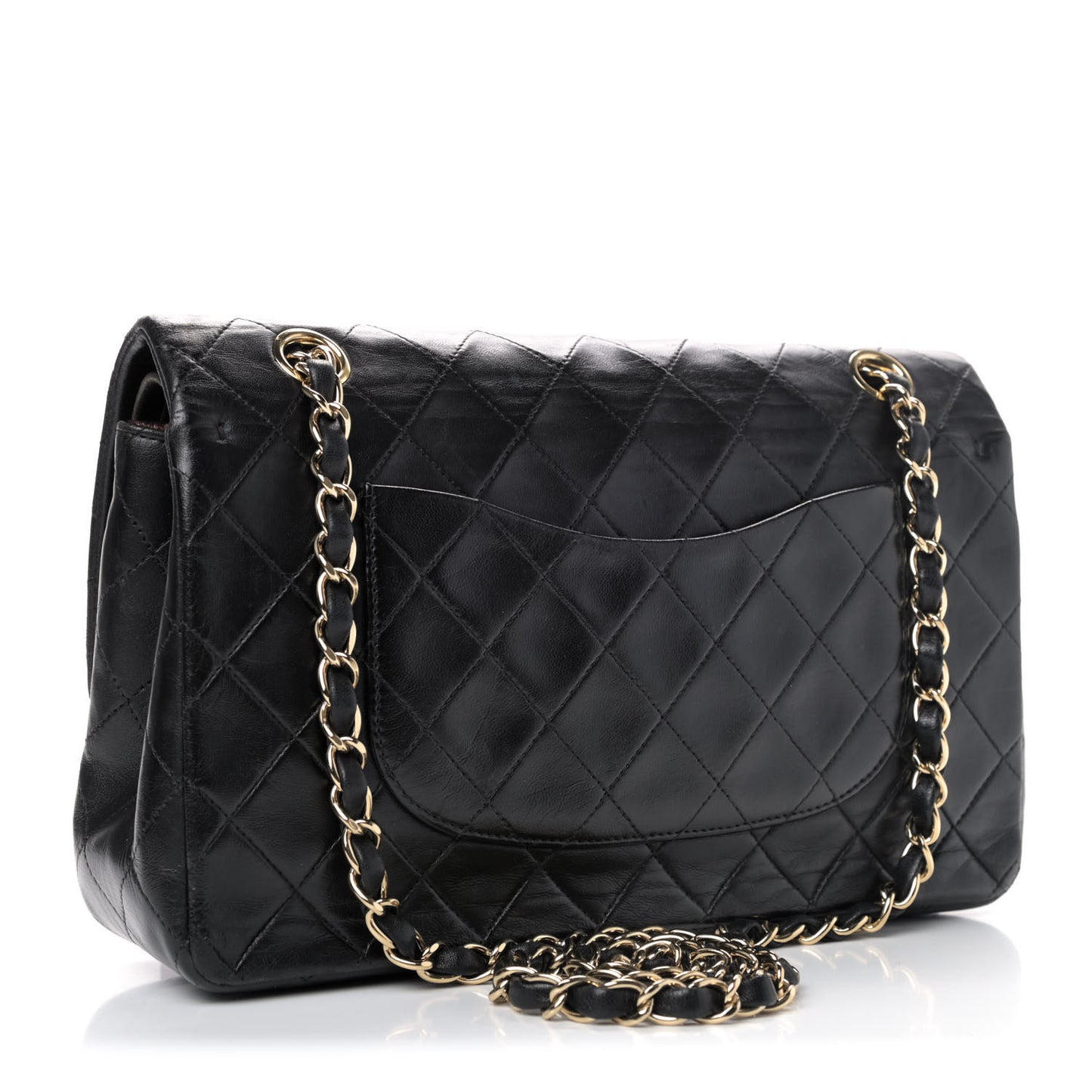 Lambskin Quilted Small Double Flap Black
