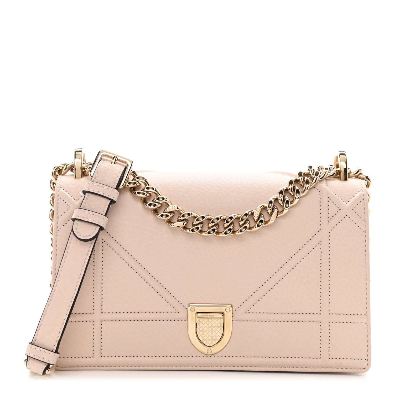 Christian Dior Grained Calfskin Small Diorama Flap Bag Rose Poudre 1 of 8