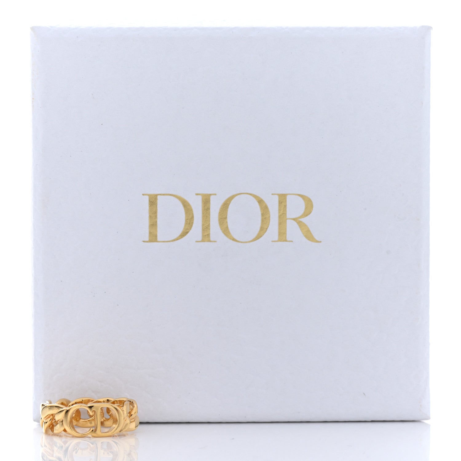 Christian Dior Metal Danseuse Etoile Chain Ring M Gold 6 of 6