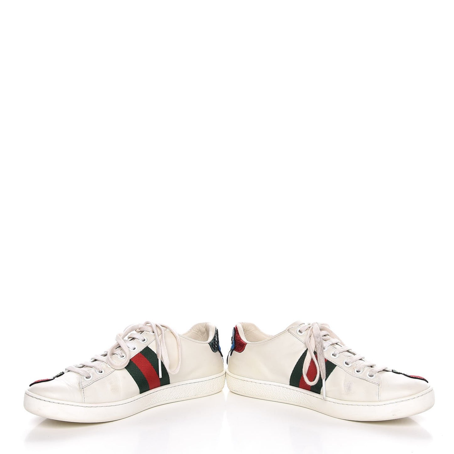 Calfskin Web Floral Embroidered Ace Sneakers 36.5 White