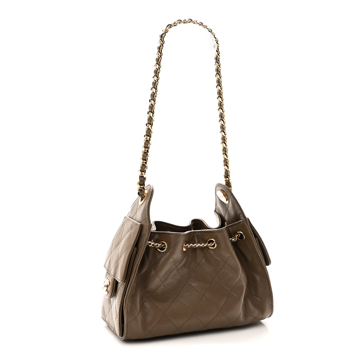 Chanel Caviar Quilted Mini Chanel 25 Handbag Dark Khaki 3 of 10