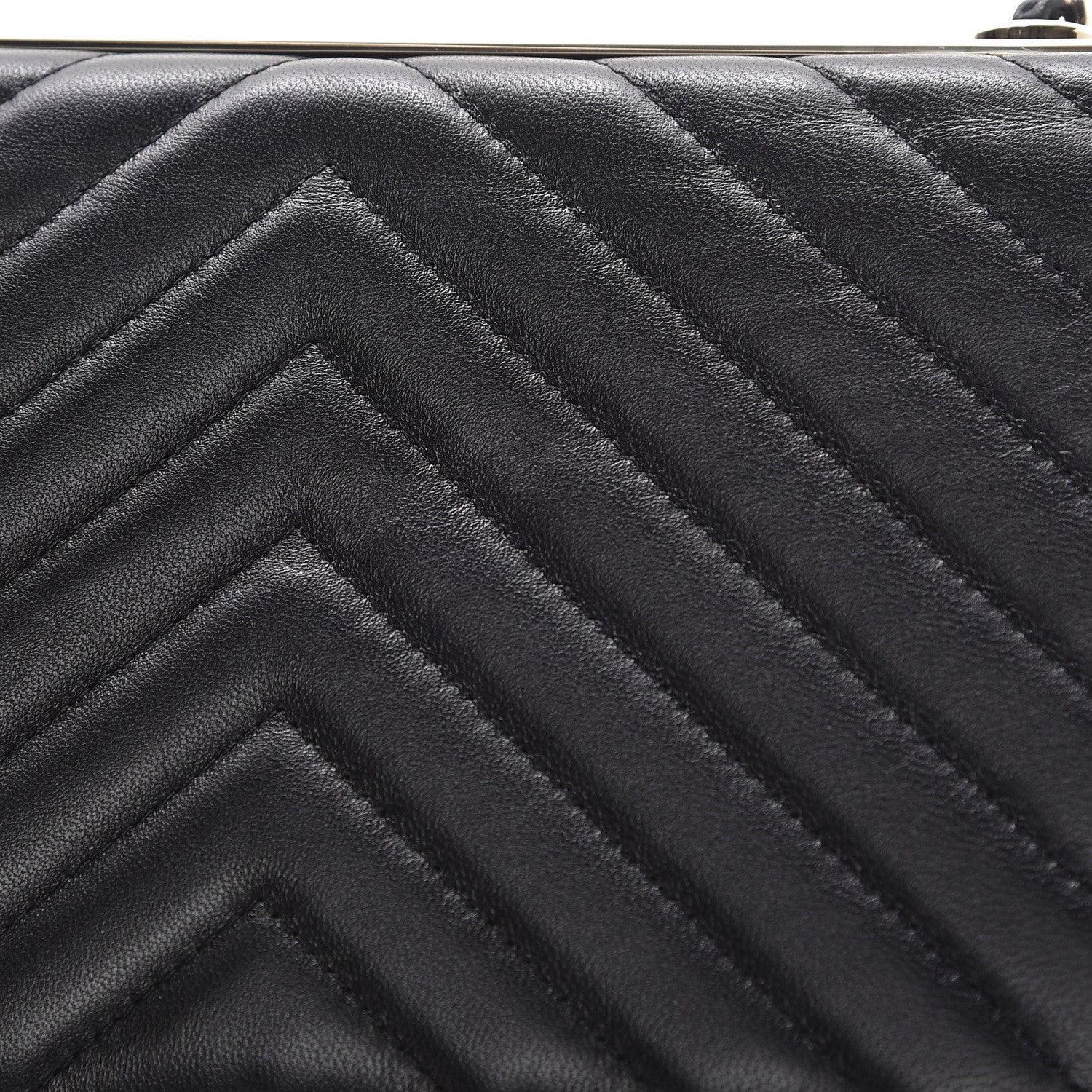 Chanel Lambskin Chevron Quilted Trendy CC Chain Wallet Black 11 of 13