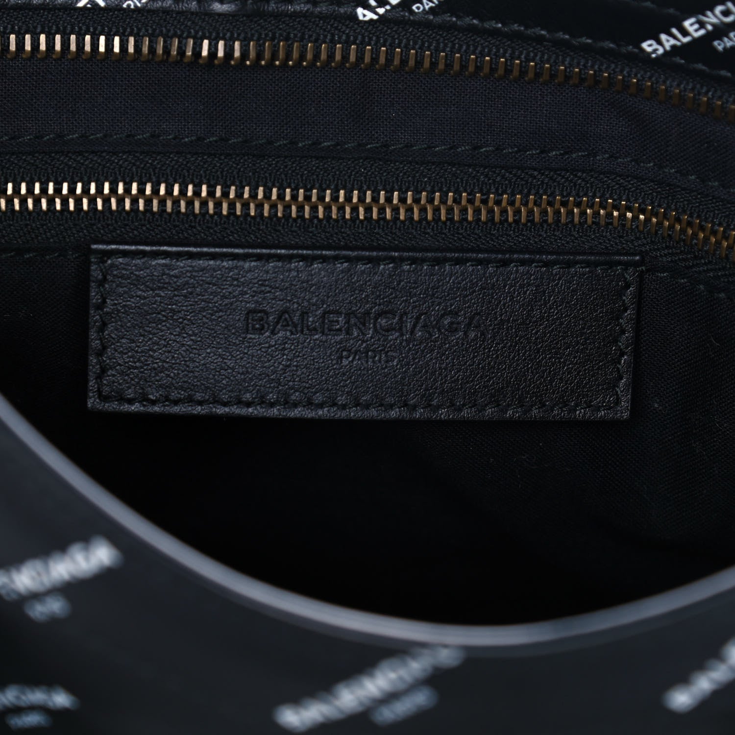 Balenciaga Veau Allover Logo Classic Hardware S City Black White 5 of 9