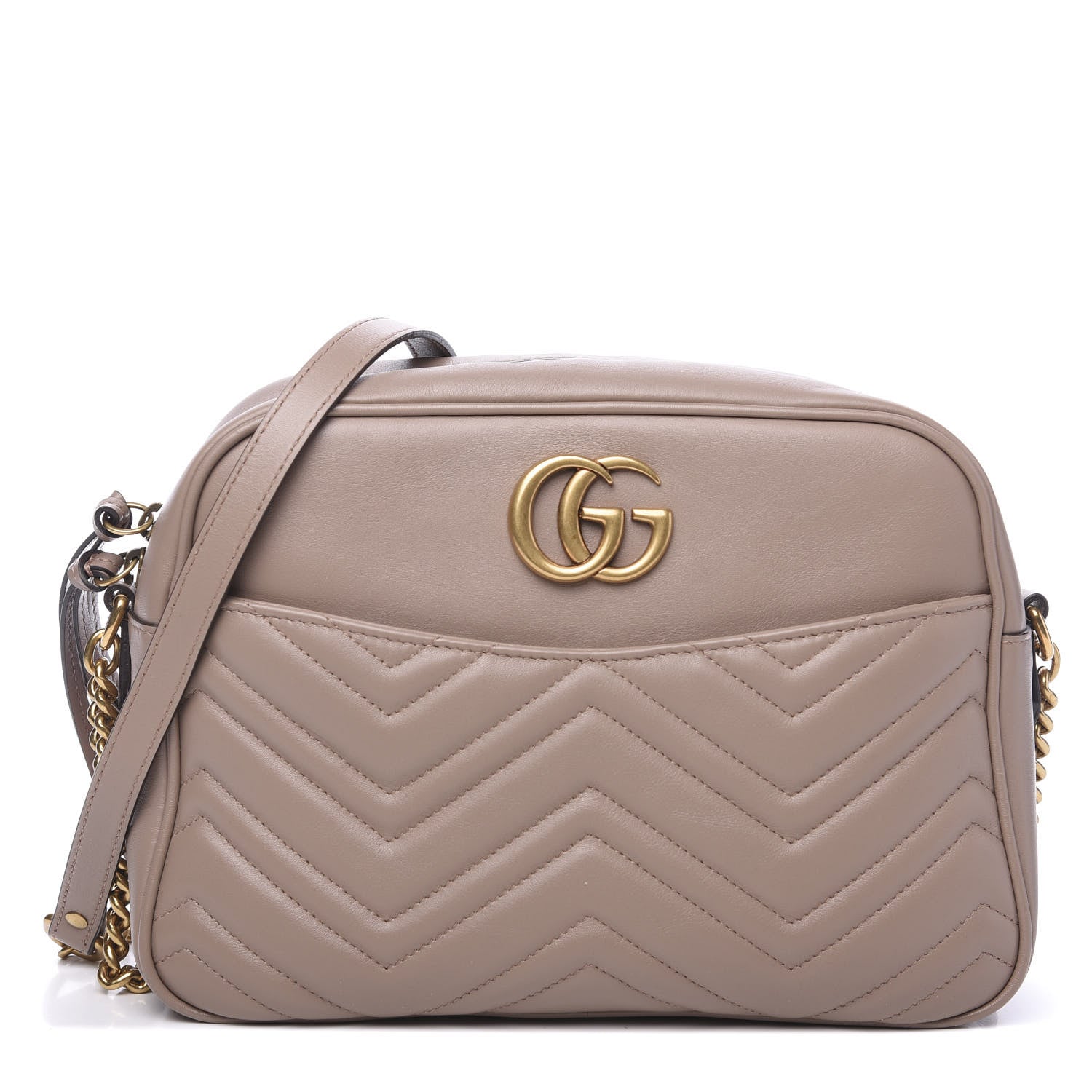 Gucci Calfskin Matelasse Medium GG Marmont Chain Shoulder Bag Porcelain Rose 1 of 11