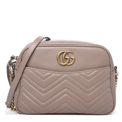 Gucci Calfskin Matelasse Medium GG Marmont Chain Shoulder Bag Porcelain Rose 1 of 11