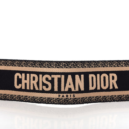 Christian Dior Canvas Embroidered Large Book Belt 80 32 Black Beige 3 of 4