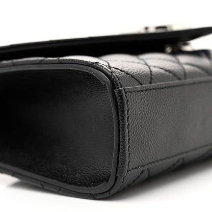 Saint Laurent Grain De Poudre Textured Mixed Matelasse Triquilt Small Monogram Satchel Black 9 of 10
