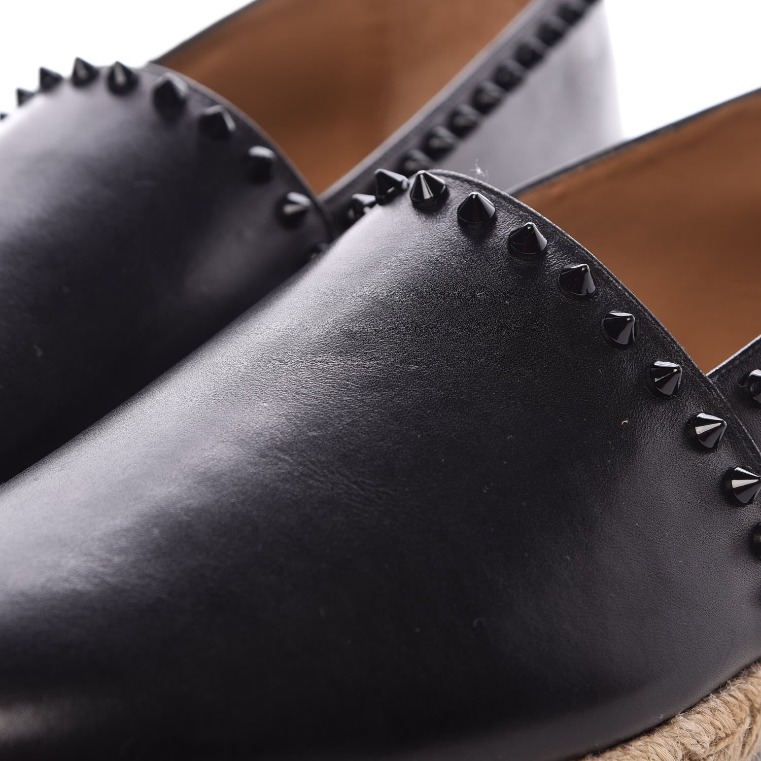 Christian Louboutin CHRISTIAN LOUBOUTIN Calfskin Ares Flat Espadrilles 42 Black 8 of 12