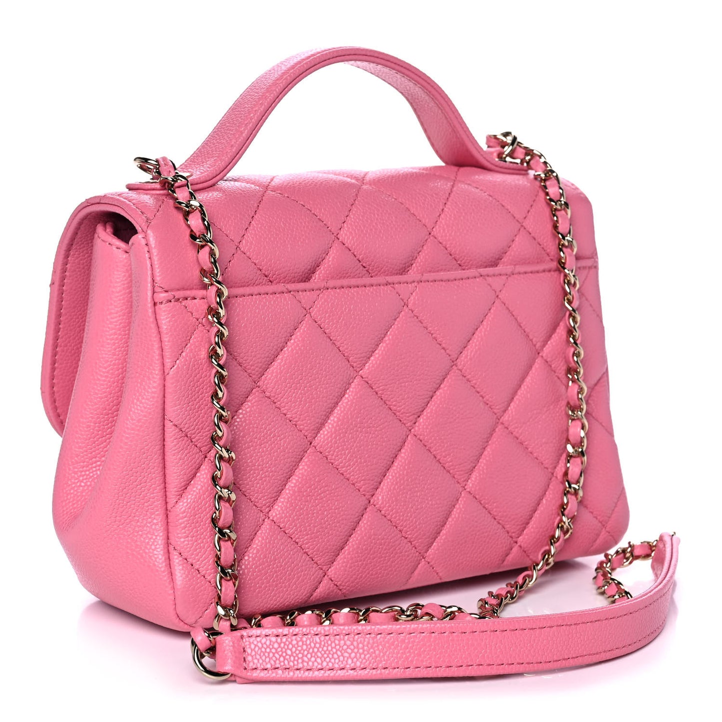 Caviar Quilted Small Business Affinity Flap Pink