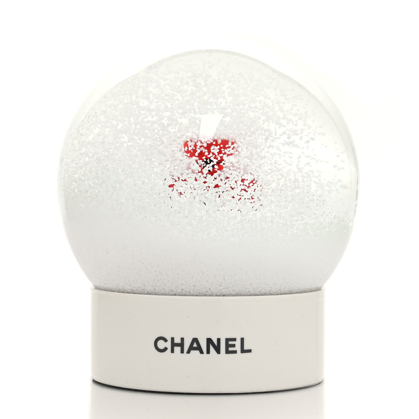 Glass N°5 Perfume Bottle Snow Globe White