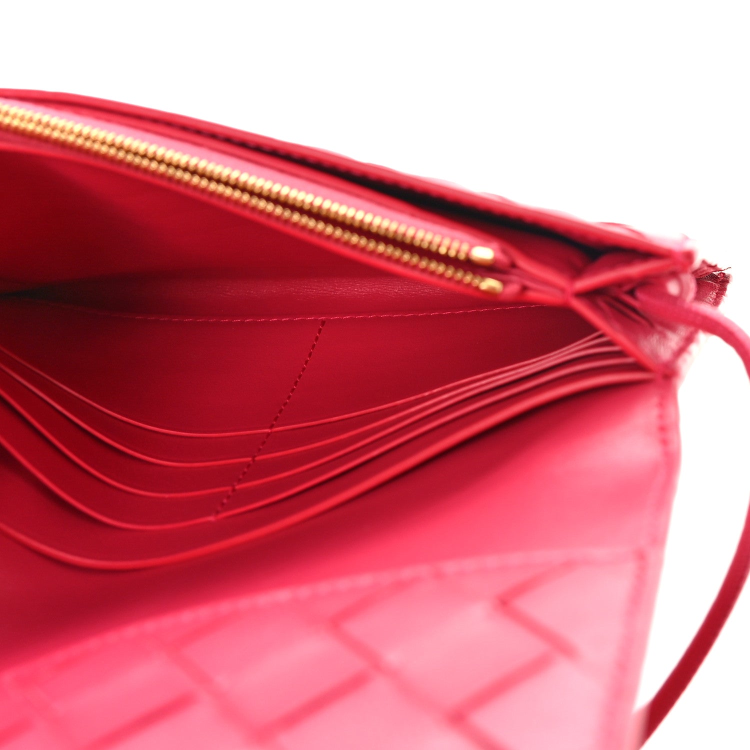 Bottega Veneta Nappa Intrecciato Wallet On Strap Cranberry 5 of 8