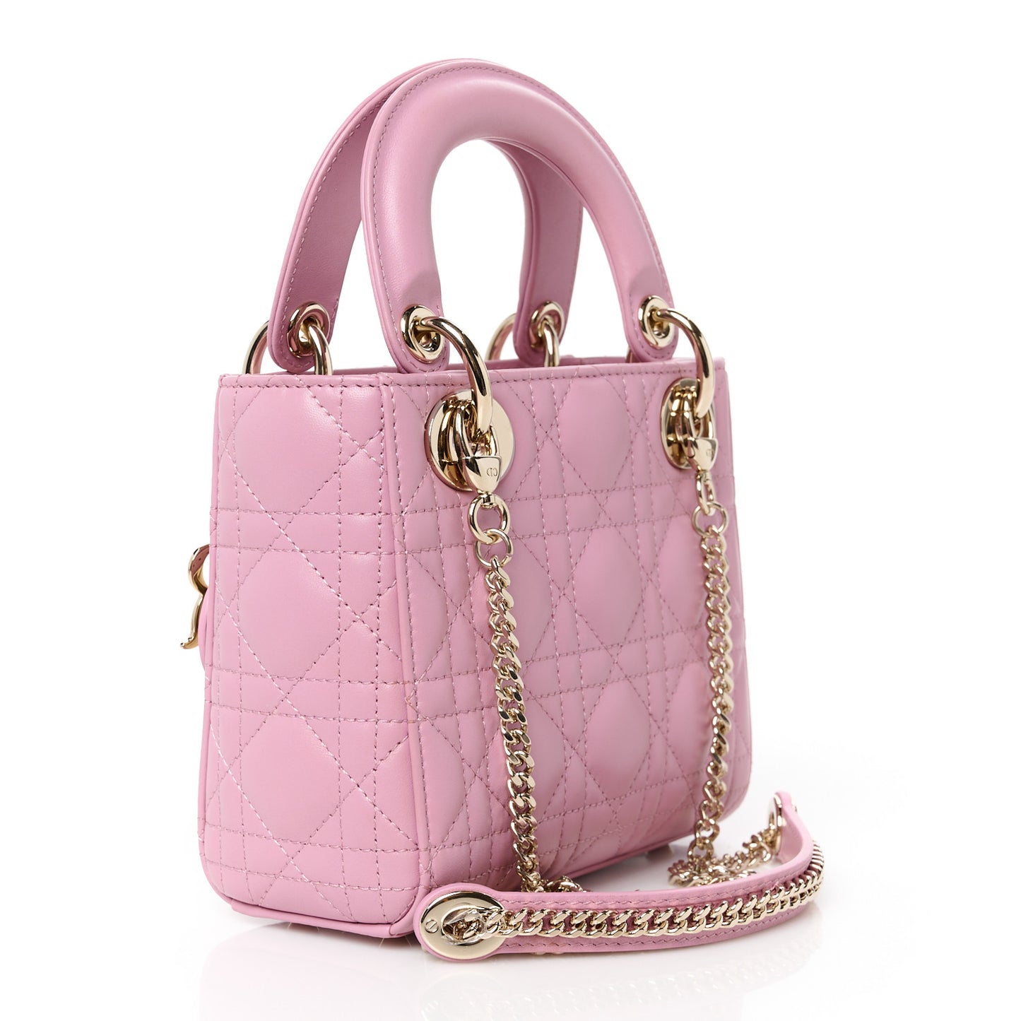 Lambskin Cannage Mini Lady Dior Light Pink