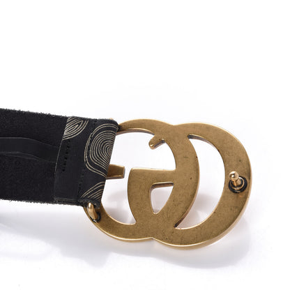 Gucci Calfskin Studded Marmont Belt 100 40 Black Gold 2 of 8