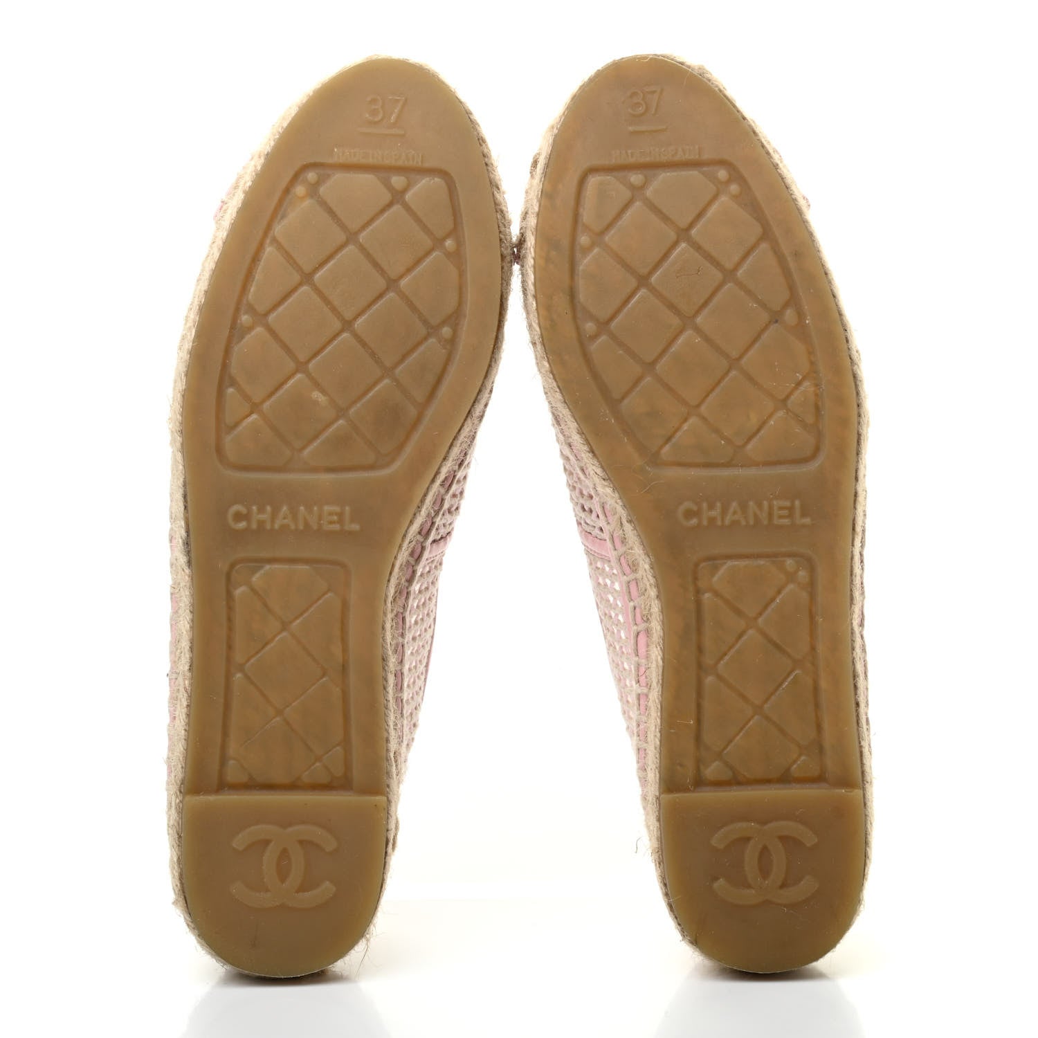 Chanel Mesh Lambskin CC Espadrilles 37 Light Pink Beige 5 of 6