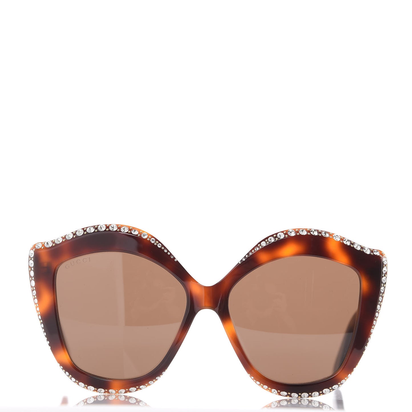 Crystal Cat Eye GG0118S Sunglasses Havana Brown