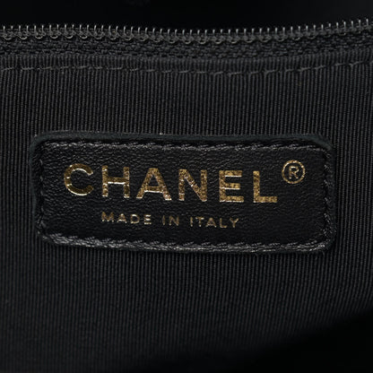Chanel Calfskin Chevron Quilted Large Shopping Tote Black 5 of 15
