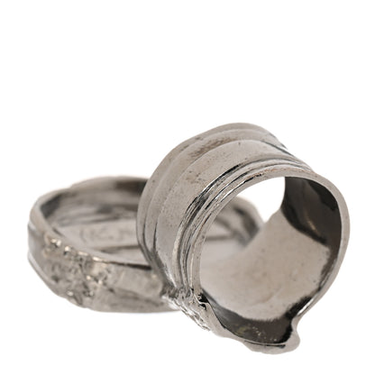 Saint Laurent Glass Cabochon Arty Ovale Ring 52 6 Silver Oceano 4 of 5