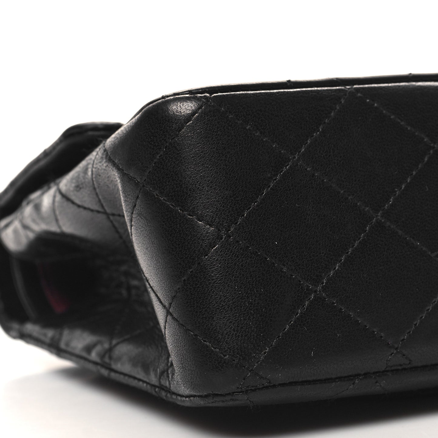 Lambskin Quilted Medium Double Flap Black