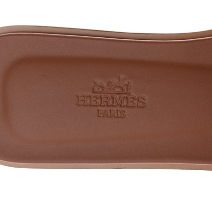 Hermes Box Calfskin Oran Sandals 37.5 Gold 7 of 9