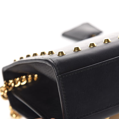 Gucci Calfskin Studded Small Padlock Shoulder Bag Black 11 of 14