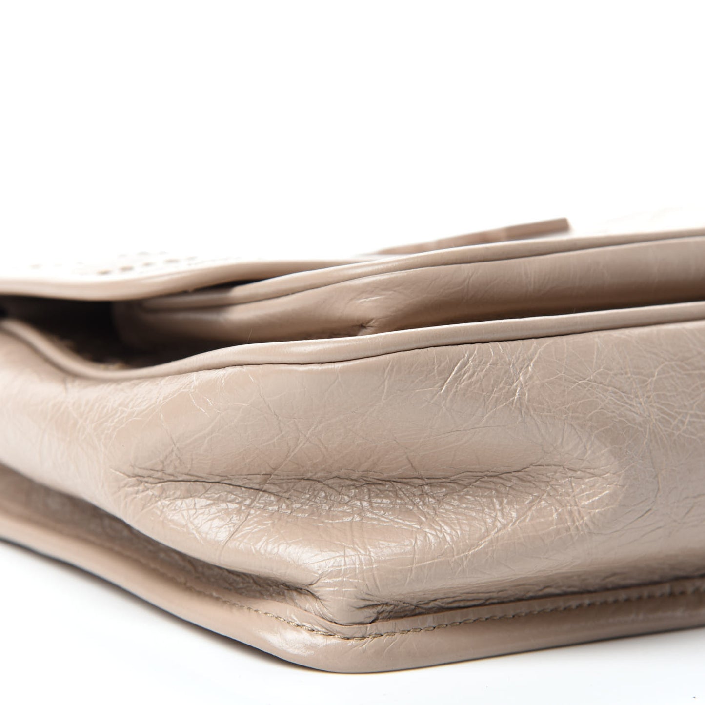 Crinkled Calfskin Matelasse Monogram Baby Niki Chain Satchel Light Taupe