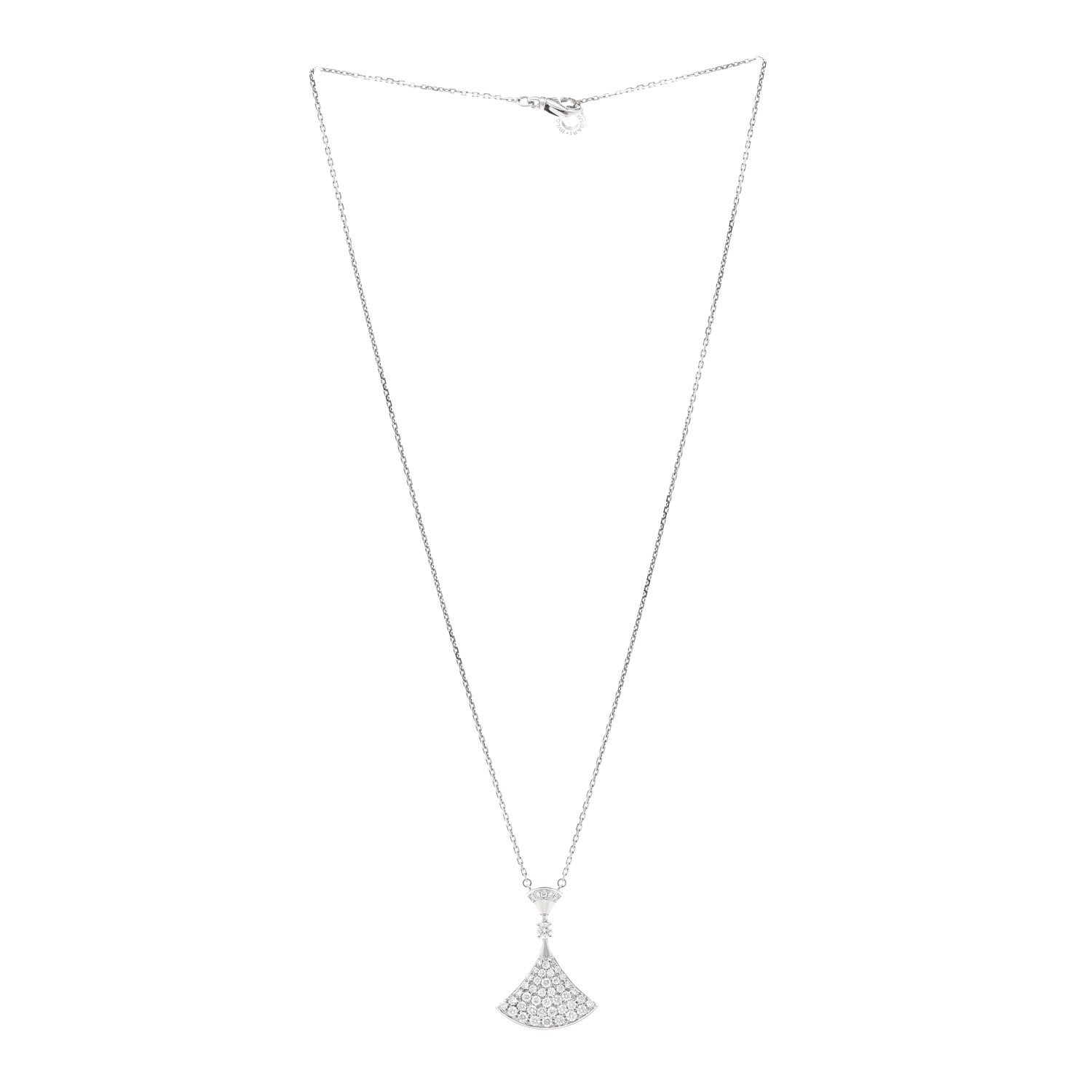 Bulgari 18K White Gold Diamond Large Divas' Dream Pave Necklace 3 of 4