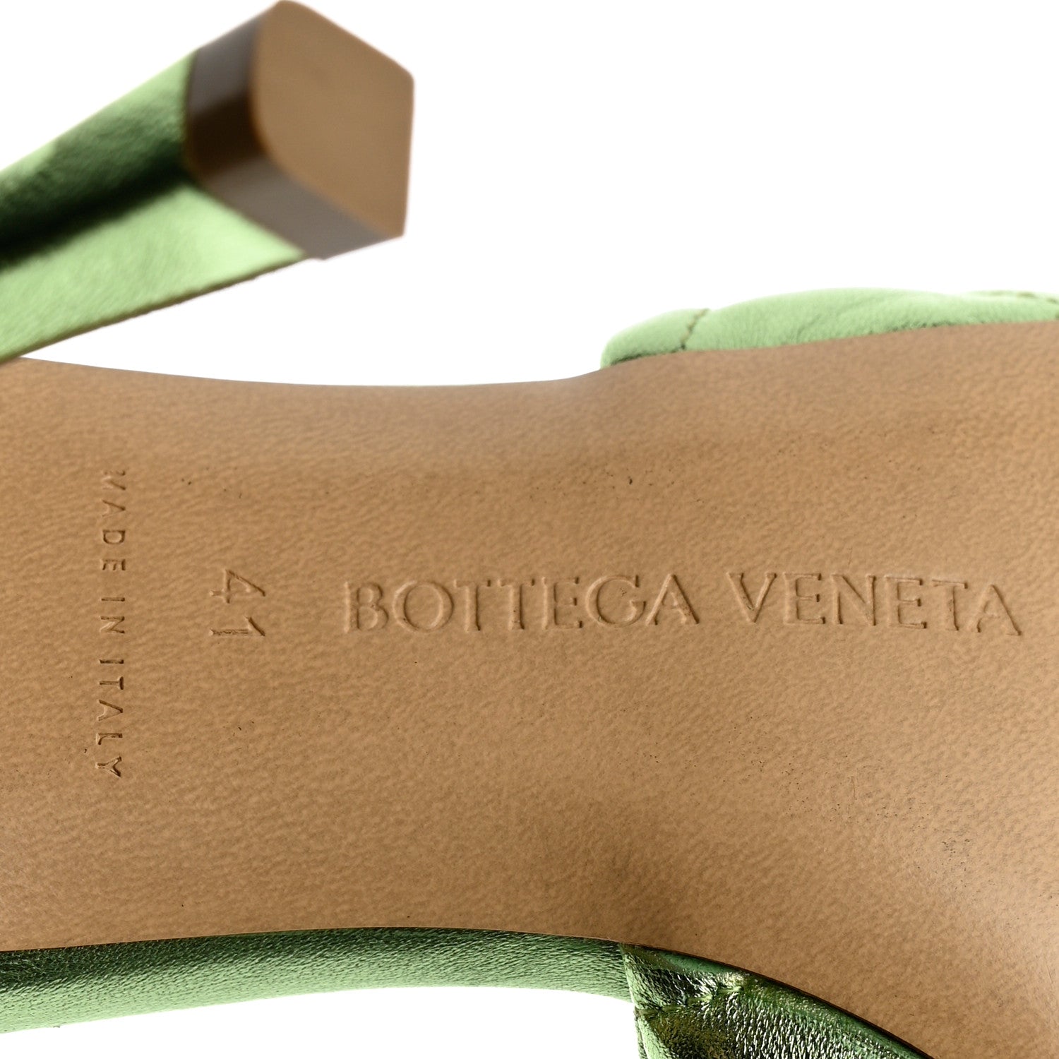 Bottega Veneta Metallic Nappa Reflection Matelasse Padded Mule Sandals 41 Pistachio 7 of 9