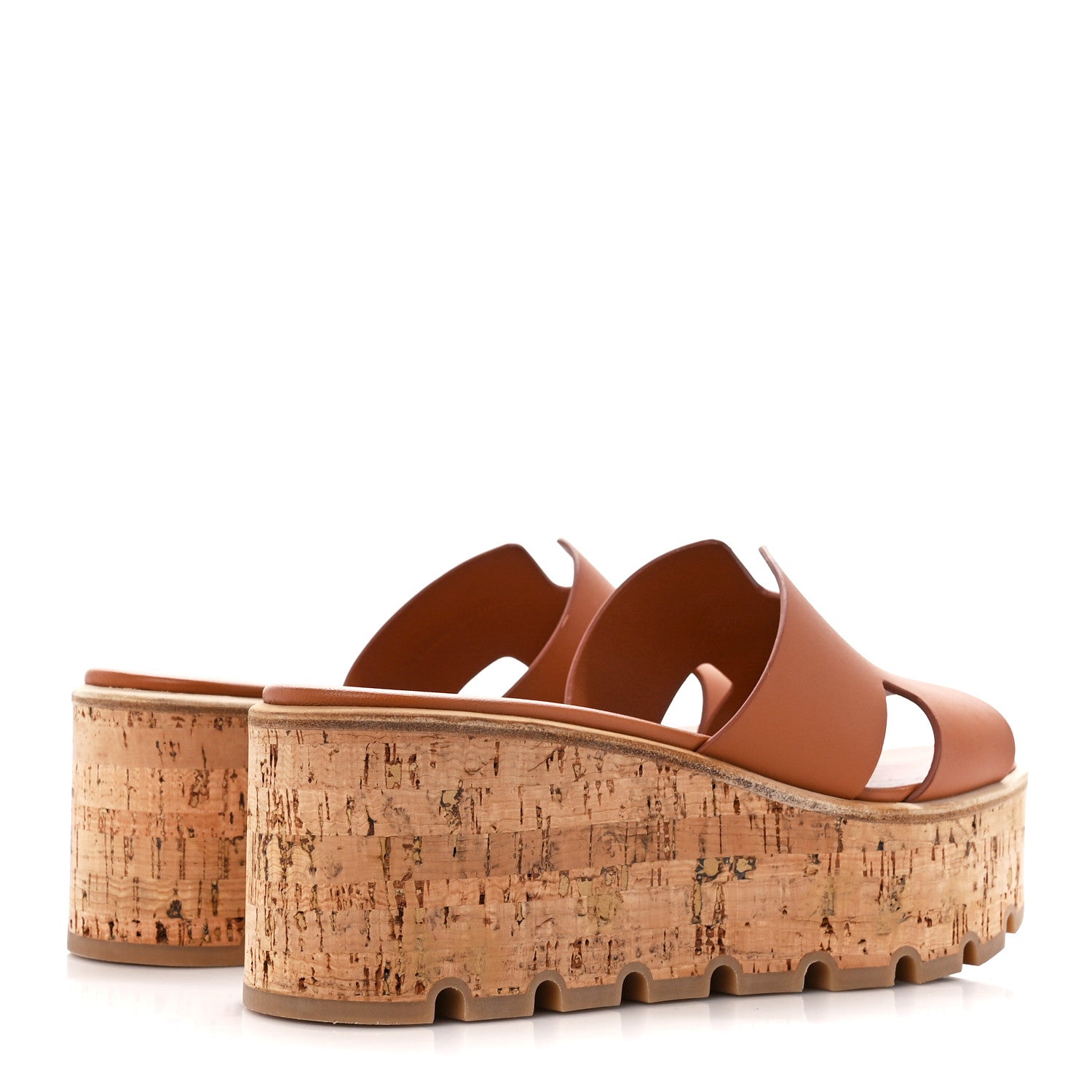 Hermes Calfskin Cork Eze 30 Sandals 37 Marron Glaise 4 of 9
