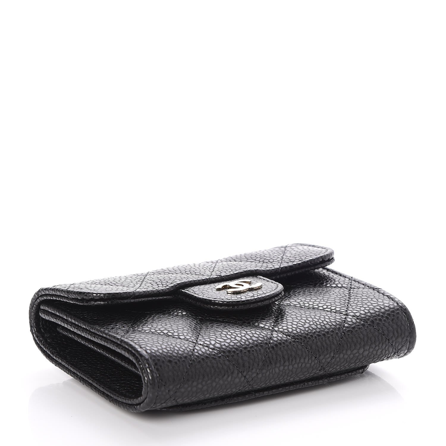 Chanel Caviar Quilted Flap Card Holder Wallet Black 4 of 10