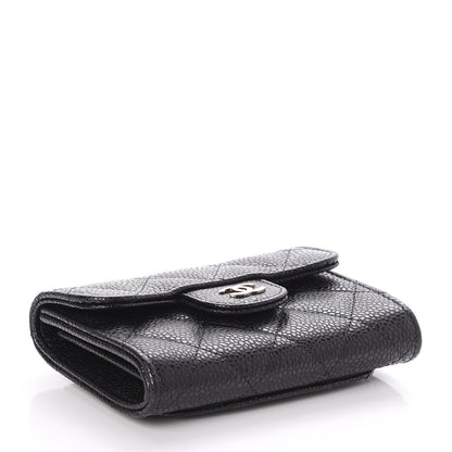 Chanel Caviar Quilted Flap Card Holder Wallet Black 4 of 10