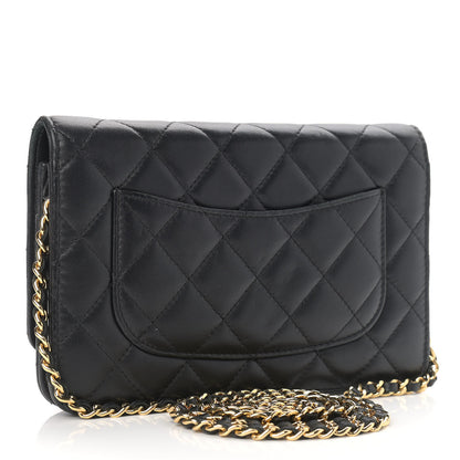 Chanel Lambskin Quilted Wallet On Chain WOC Black 3 of 12