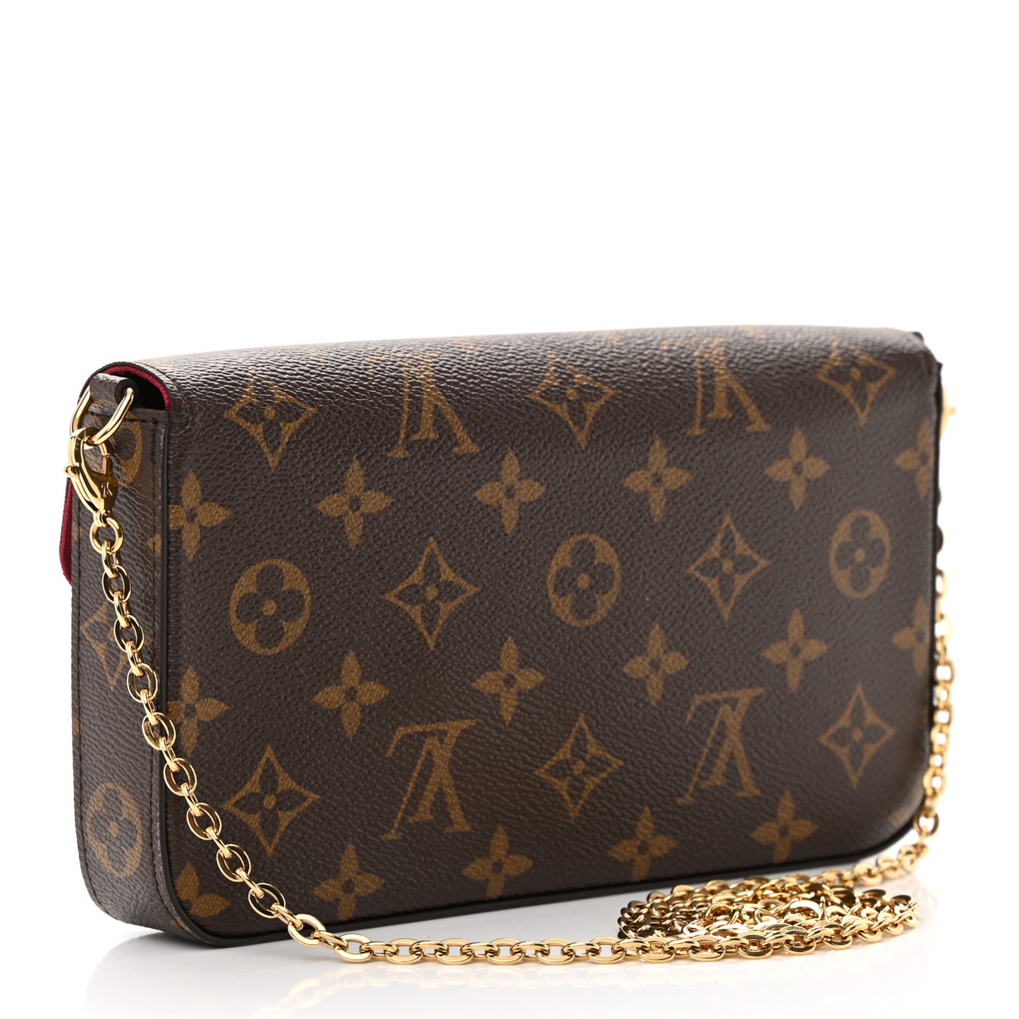 Monogram Pochette Felicie Chain Wallet Fuchsia