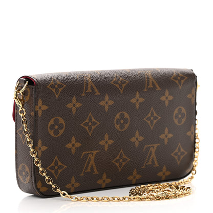Louis Vuitton Monogram Pochette Felicie Chain Wallet Fuchsia 3 of 14