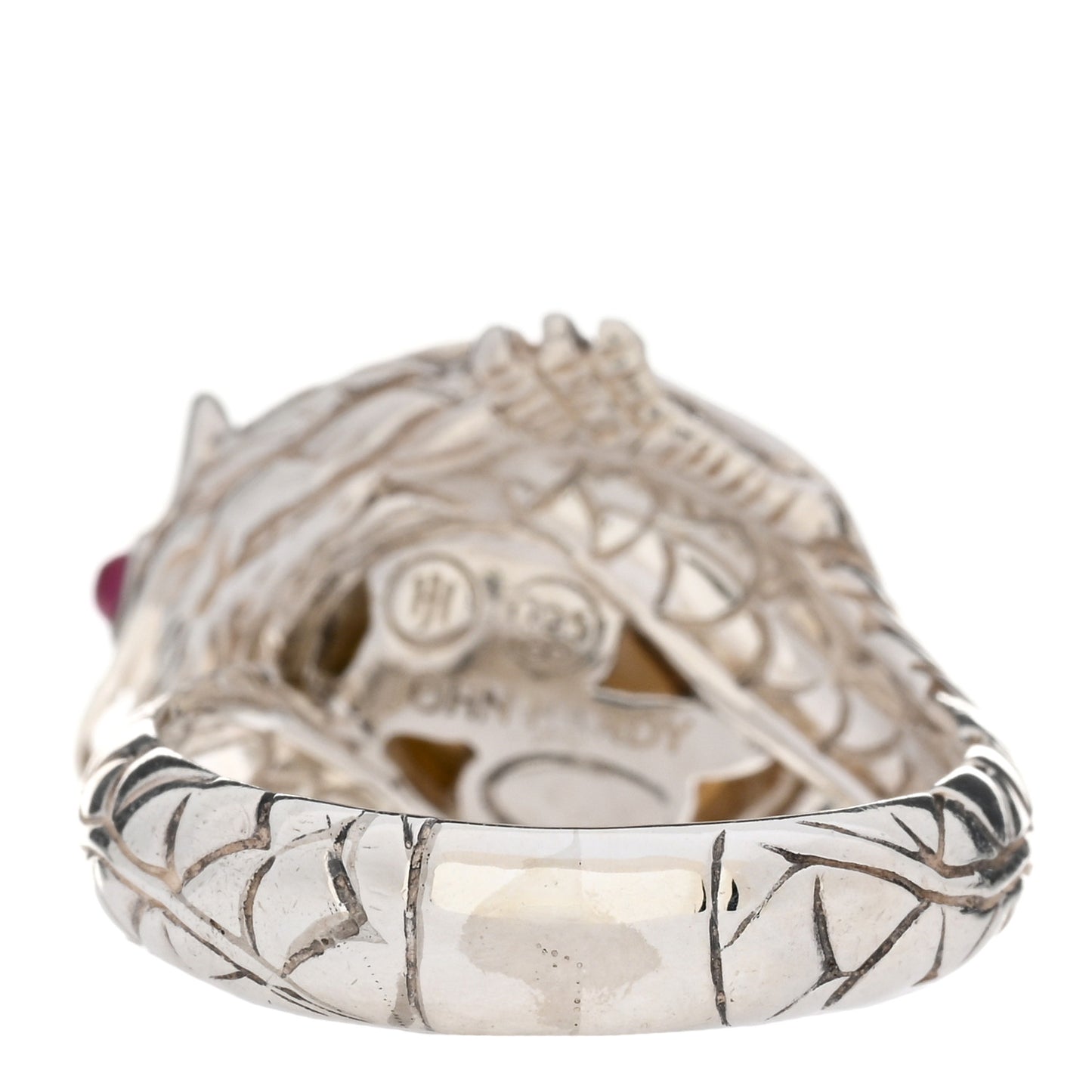 Sterling Silver Ruby Black Sapphire Pearl Legends Naga Small Dragon Ring 52 6