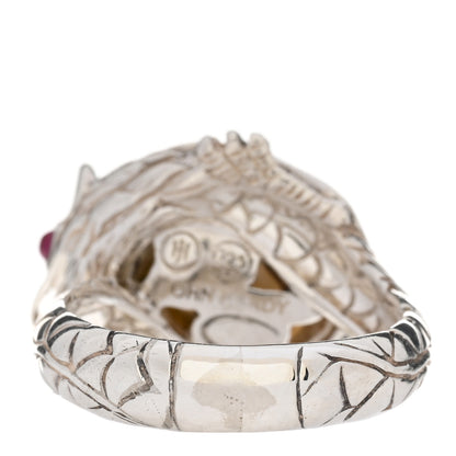 John Hardy Sterling Silver Ruby Black Sapphire Pearl Legends Naga Small Dragon Ring 52 6 3 of 4