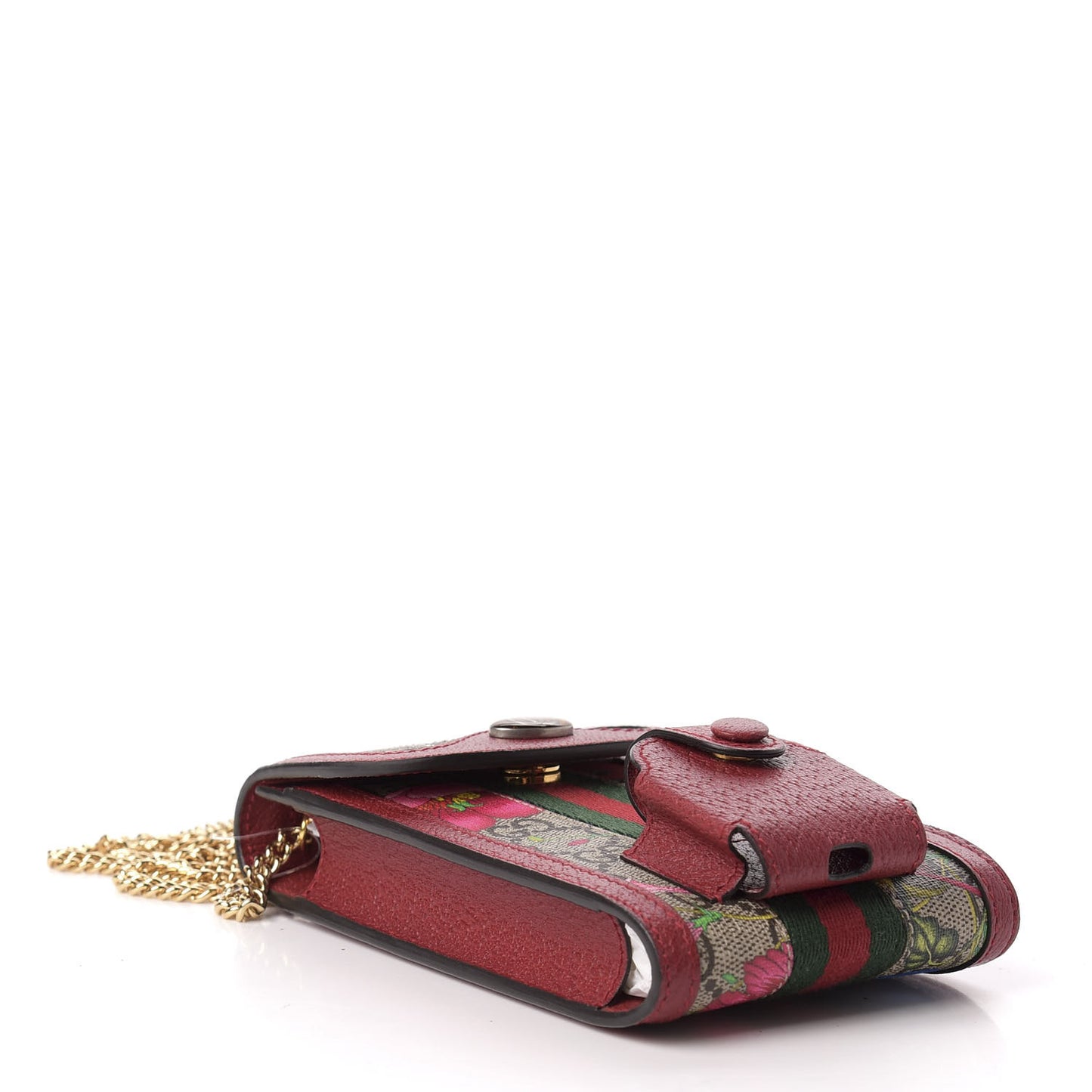 GG Supreme Monogram Flora Ophidia Phone Case Crossbody Red