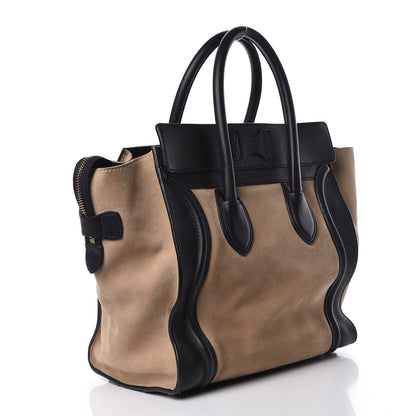 Celine Smooth Calfskin Suede Mini Bi-Color Luggage Navy Dune 3 of 16