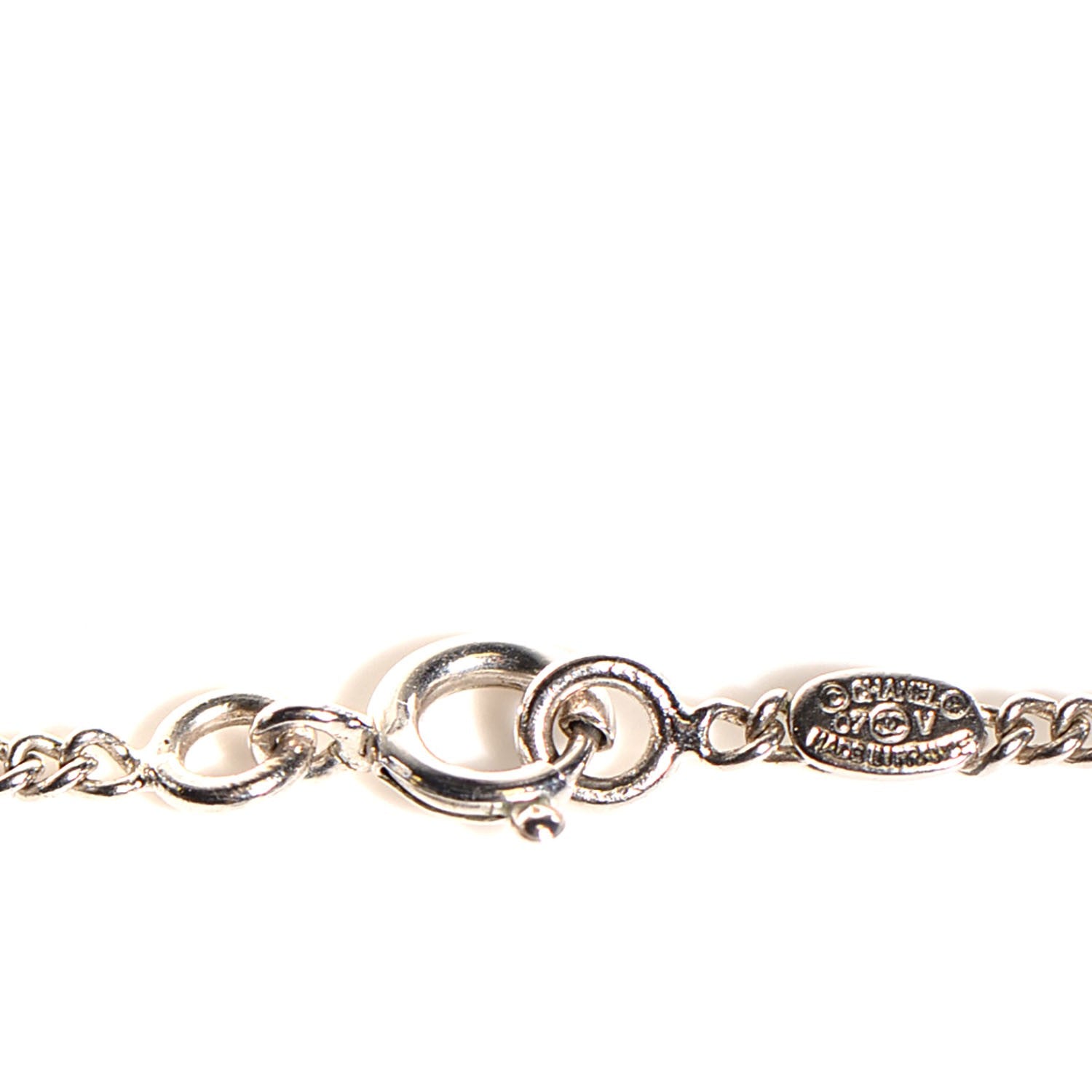 Chanel Crystal Timeless CC Necklace Silver 3 of 4
